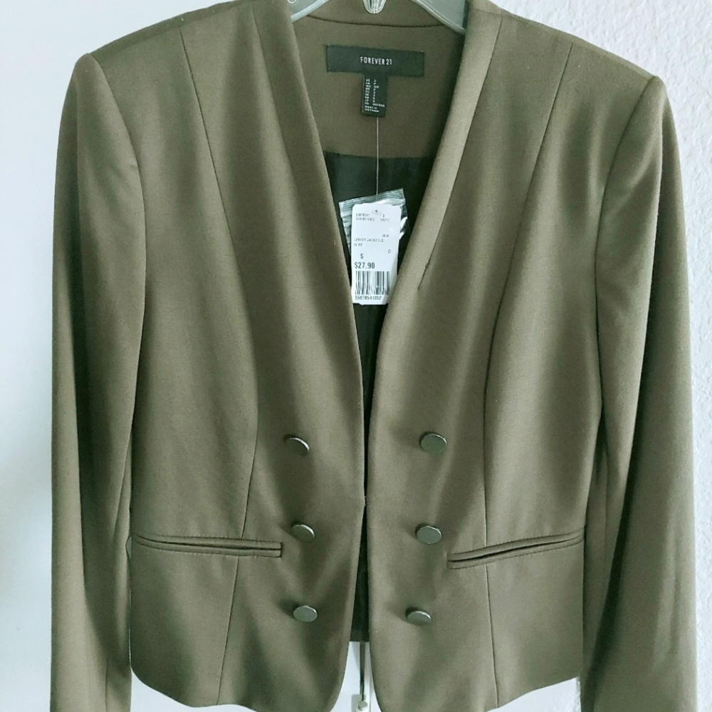 Forever 21 Women's Olive Blazer, sz 8 NEW, $16, GLENN HEIGHTS TX PPU OR SHIPPING